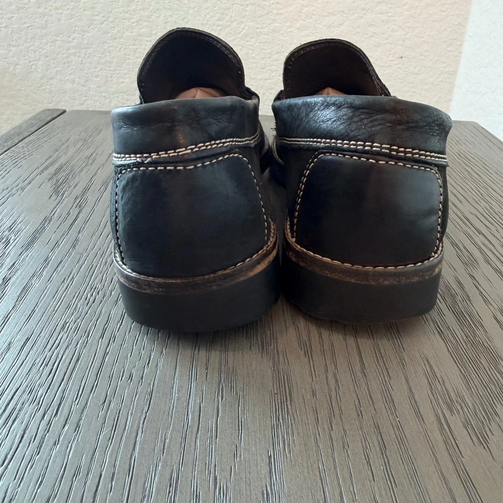 Donald J Pliner Dooley Black Leather Horse Bit Loafer Men Lug Sole Made in Italy
